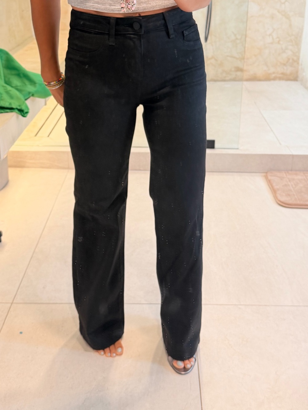 L'AGENCE Black Wide-Leg Jeans